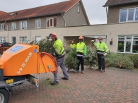 Kerstbomen versnipperen