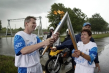Stuifzand met Olympische fakkel