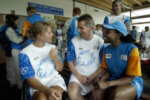 Stuifzand met Olympische fakkel