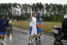 Stuifzand met Olympische fakkel