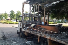 Brandstichting 5 vrachtauto's