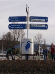 IJsvogel op de rotonde