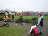 Kerstbomen versnipperen