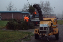 Kerstbomen versnipperen