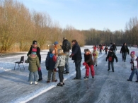 Scholen schaatsen ijsbaan