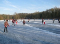 Scholen schaatsen ijsbaan