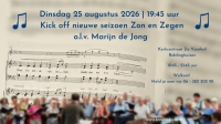 Zon en Zegen start nieuw seizoen op dinsdag 25 augustus