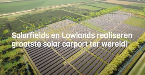 Bouw solar carport op parkeerterrein Lowlands gestart