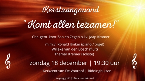 Kerstzangavond Zon en Zegen