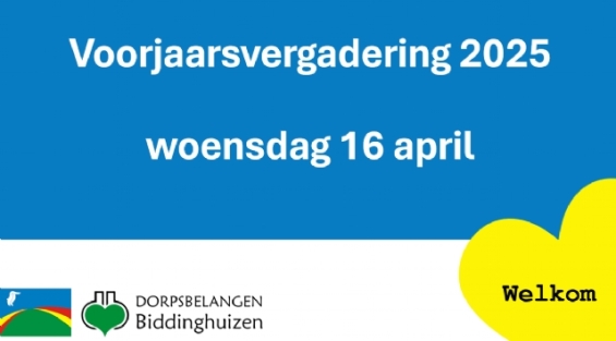 Agenda Voorjaarsvergadering Dorpsbelangen Biddinghuizen