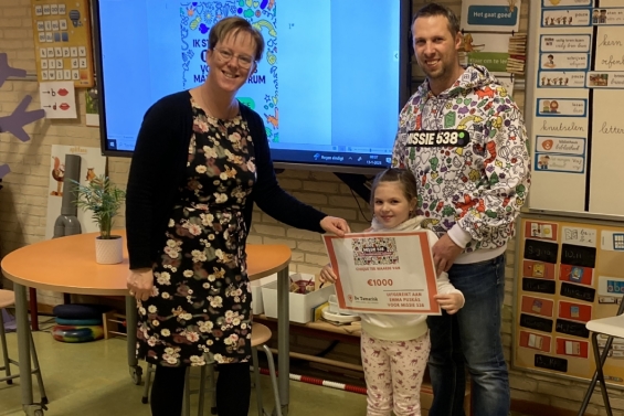 €1.000 voor missie 538 op basisschool de Tamarisk