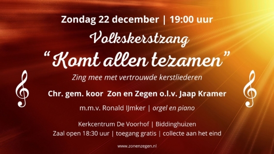 Meezingen tijdens Volkskerstzang Meezingen tijdens Volkskerstzang