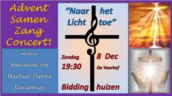 Advent samenzangconcert in De Voorhof Advent samenzangconcert in De Voorhof