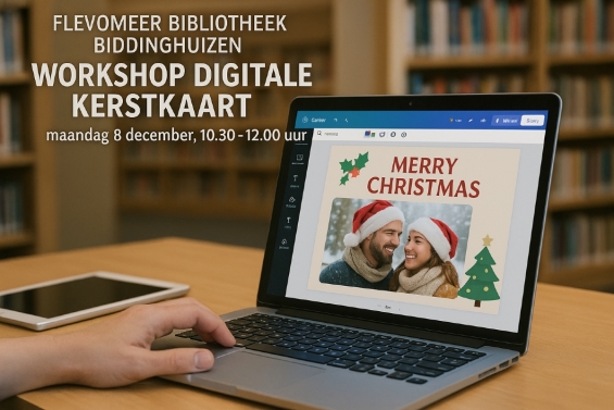 Kerstkaartworkshop met Canva in de bieb